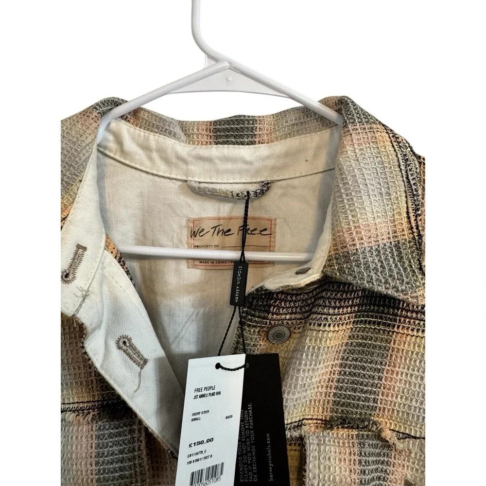 NWT Free People Anneli Plaid‎ Shirt Jacket Oversized Size Small Msrp$150